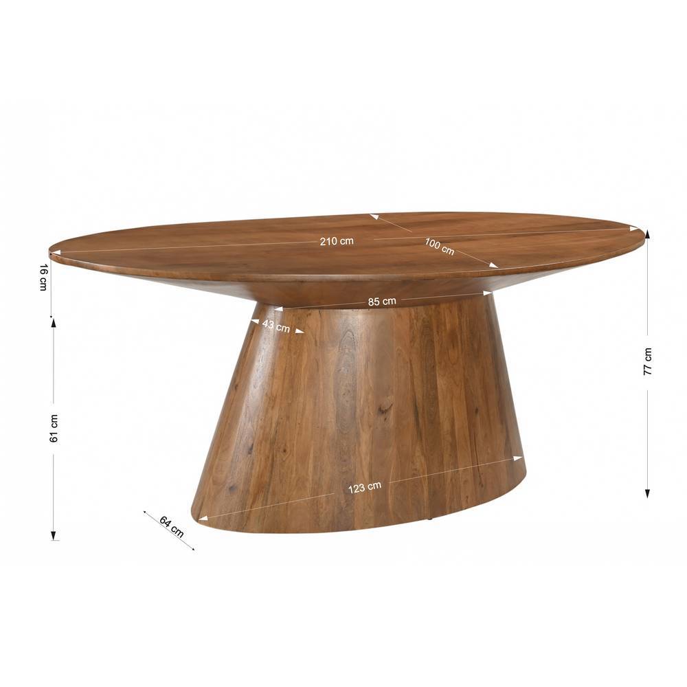 Esszimmer Sitzgruppe Bertylan aus Samt und Mangobaum Massivholz (siebenteilig)