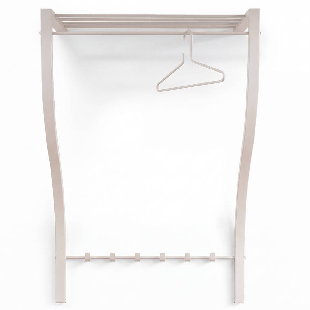 Hängegarderobe Krispa aus Stahl mit Hutablage aus Metall