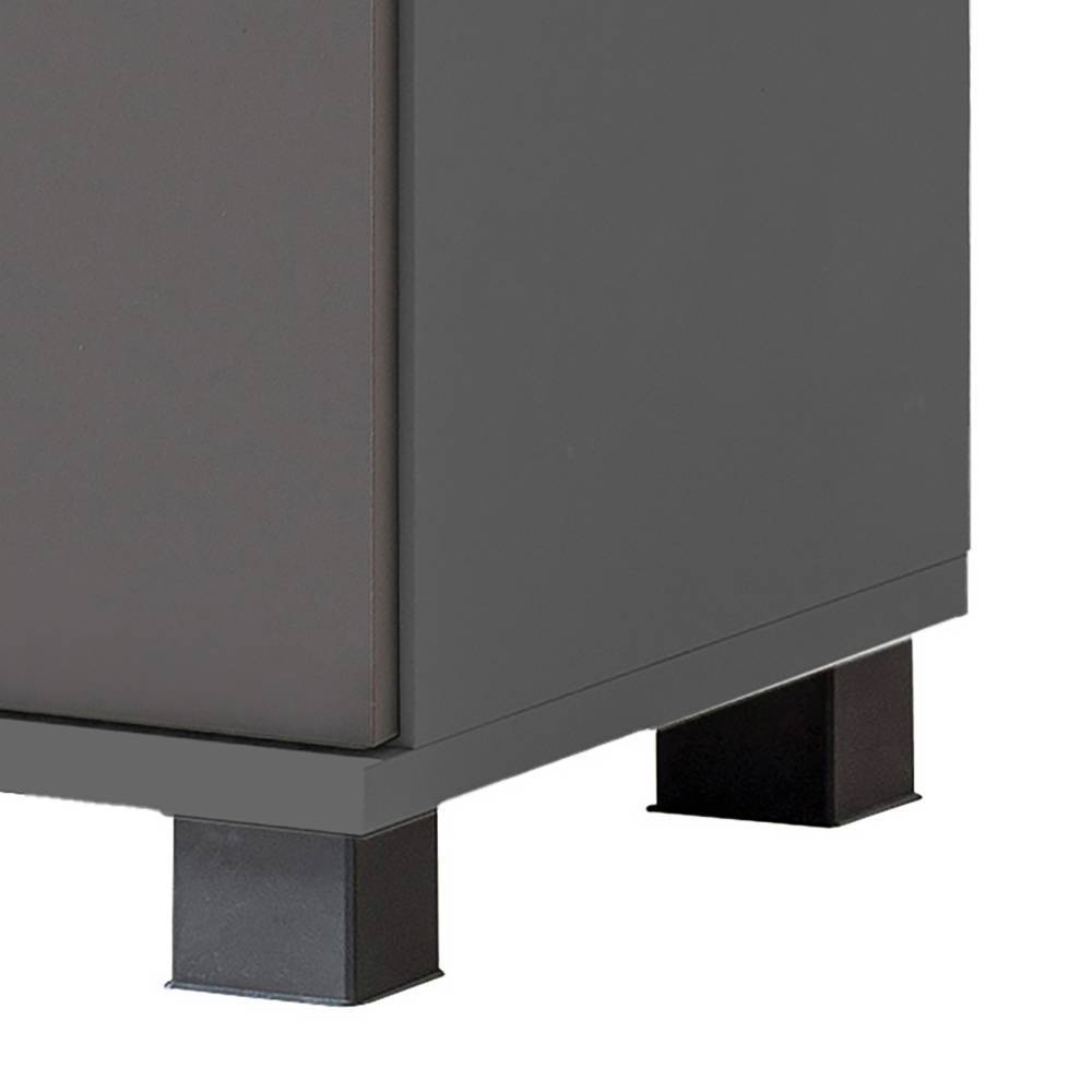 Kleiner Badezimmerschrank Bennus in Anthrazit und Paneeloptik
