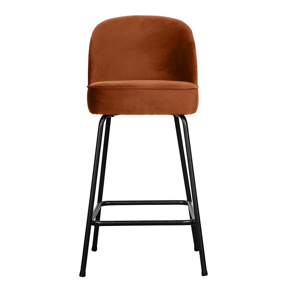 Tresenhocker Losiamos aus Samt und Metall - 64 cm Sitzhöhe