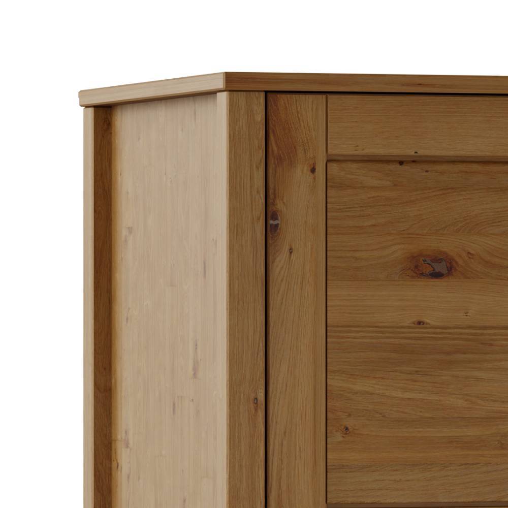 Massivholz Kleiderschrank Vally mit Drehtüren und Metallgriffen