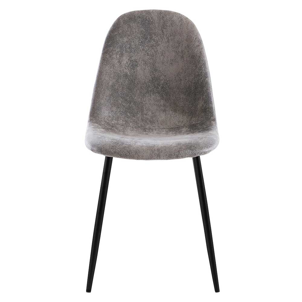 Polsterstühle Verdes in Hellgrau und Schwarz im Skandi Design (2er Set)