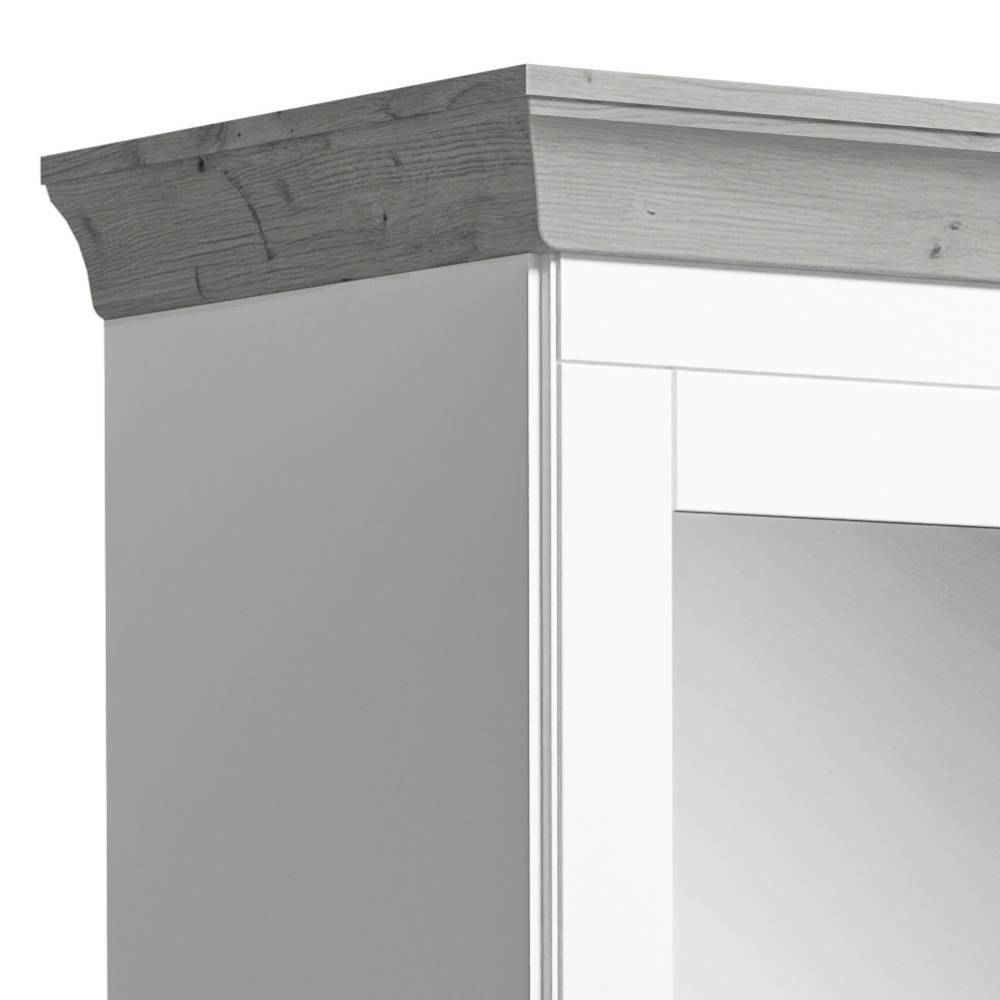 Drehtürenkleiderschrank Benfitas mit Spiegel Türen im Landhausstil