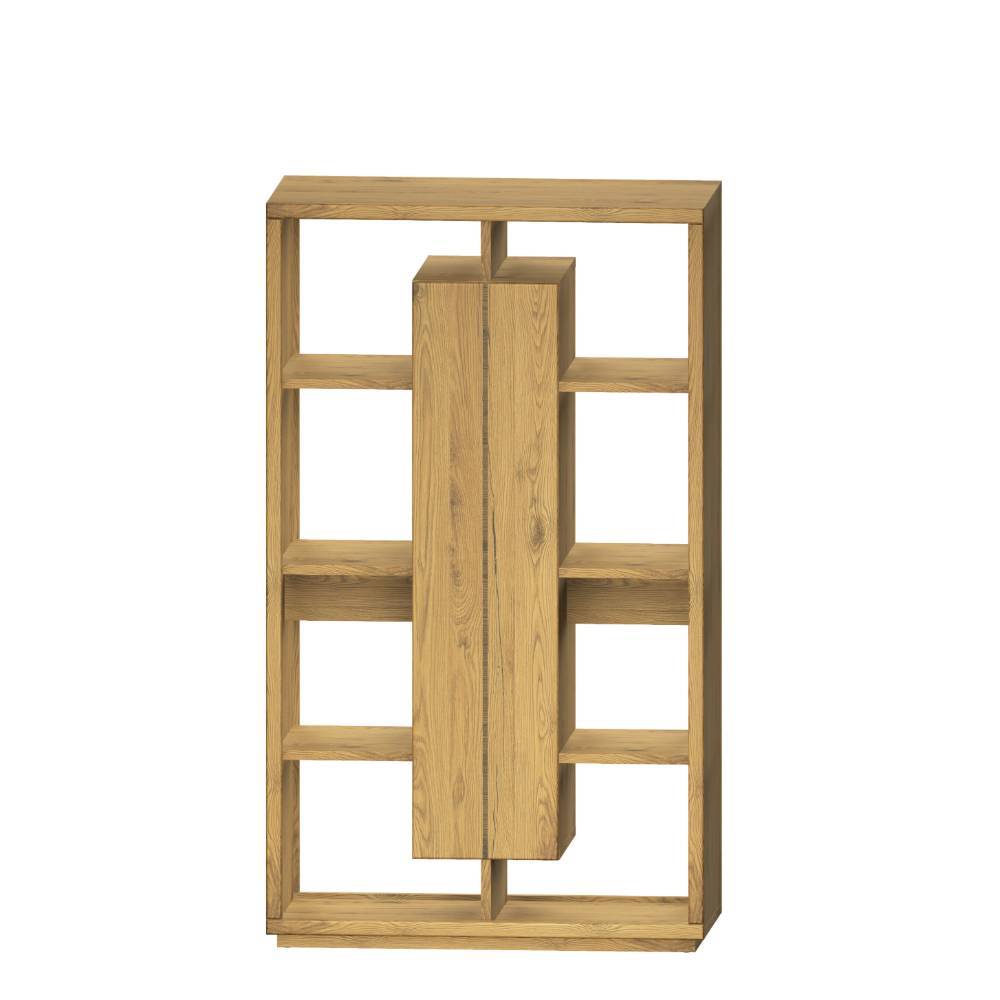 Raumteiler Regal Ostoro in Wildeiche Bianco 155 cm hoch