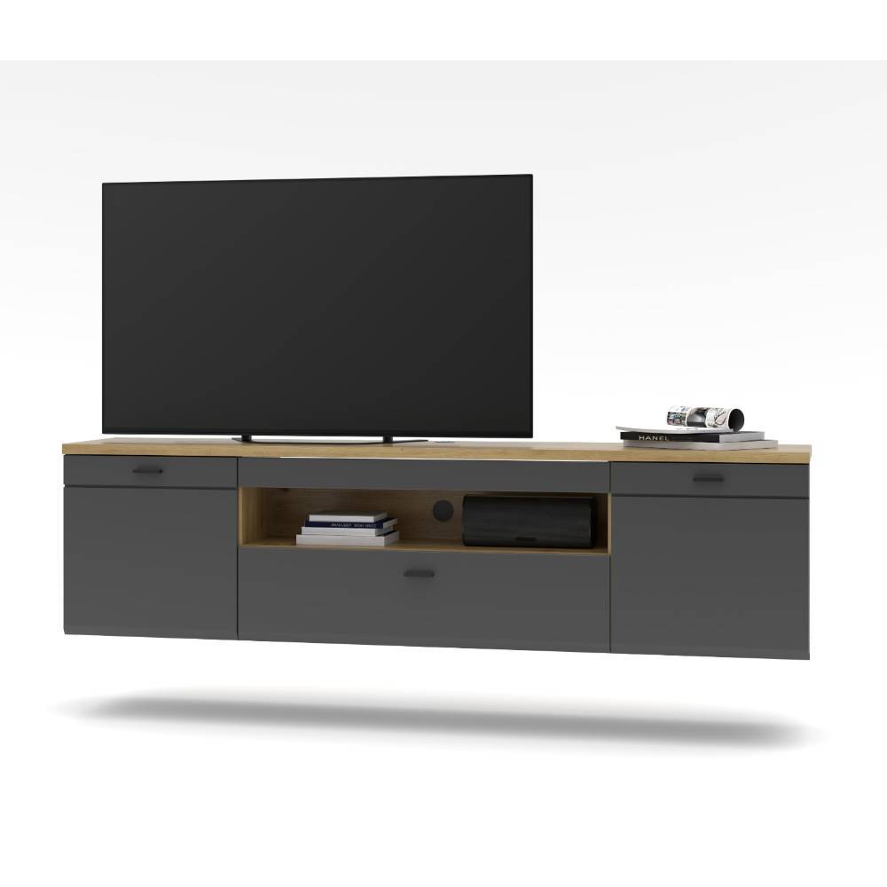 Wohnzimmer Anbauwand Yarisis in modernem Design für die Wandmontage (fünfteilig)