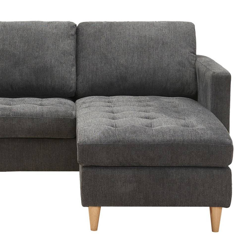 Wohnzimmer Couch Salida in Dunkelgrau Rücken echt bezogen