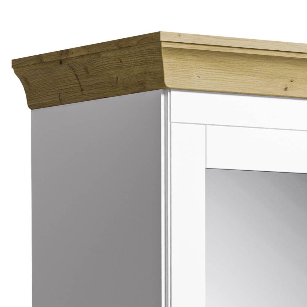 Drehtürenkleiderschrank Bazna mit Spiegel im Landhausstil