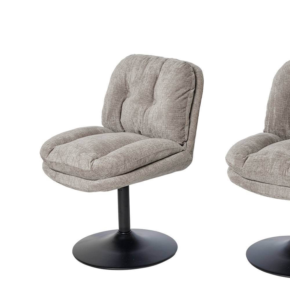 Lounge Sessel Scijara in Grau mit Gestell aus Metall (2er Set)