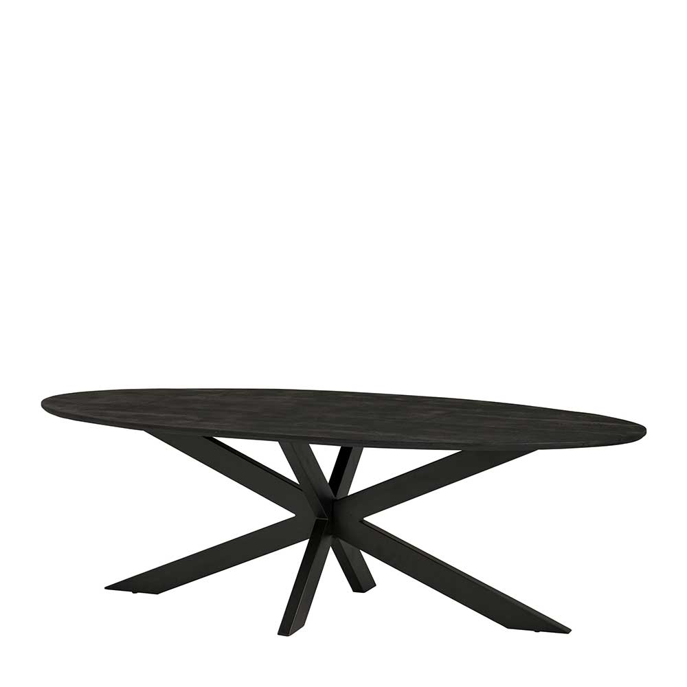 Ovaler Esszimmer Tisch Pilacus in Schwarz mit Spider Gestell