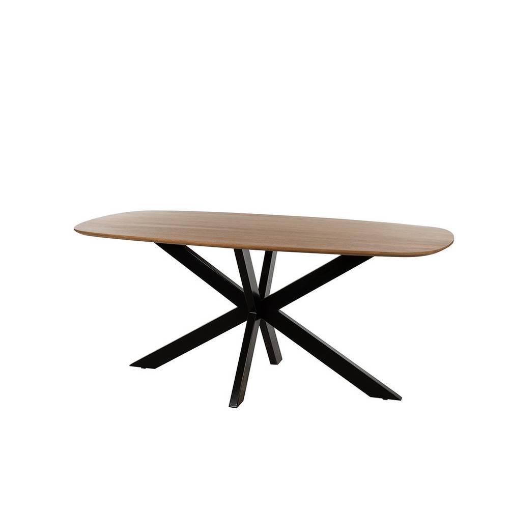 Esstisch Sebastiano mit Massivholzplatte und Spider Gestell