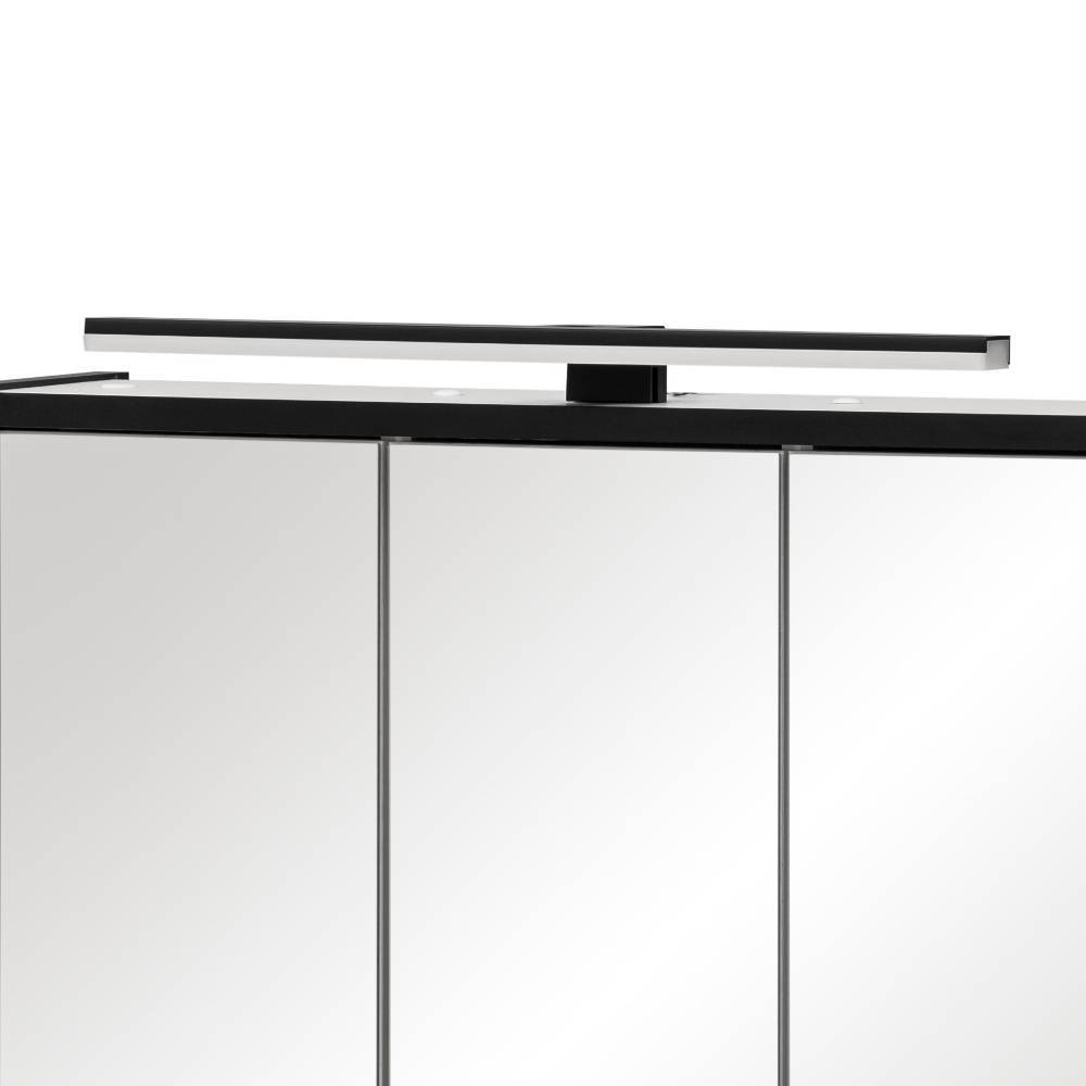 Badspiegelschrank Malte in Schwarz mit LED Beleuchtung