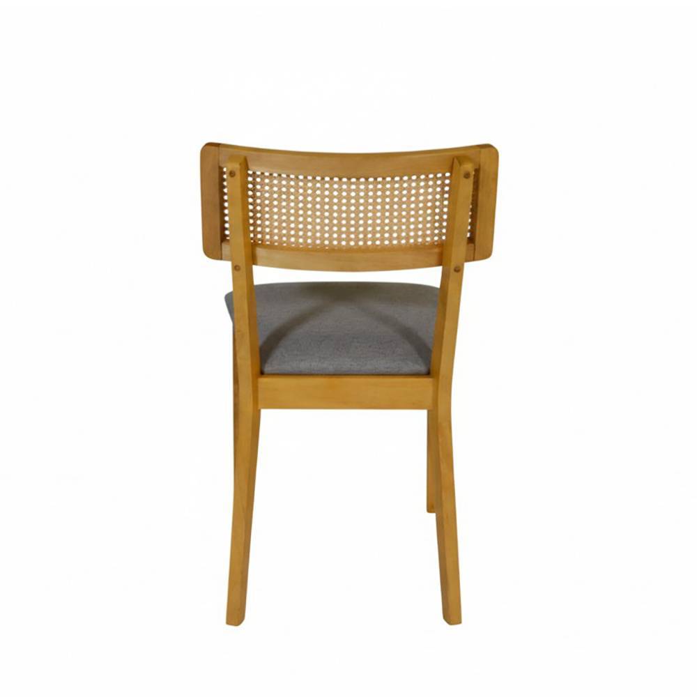 Esstisch Stühle Yasin in Silbergrau und Naturfarben (2er Set)