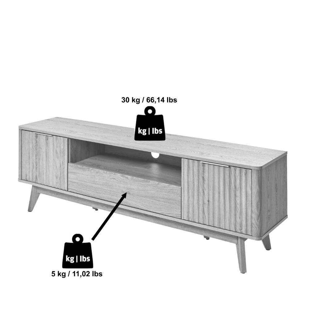 TV Lowboard Timur mit einem offenen Gerätefach 170 cm breit