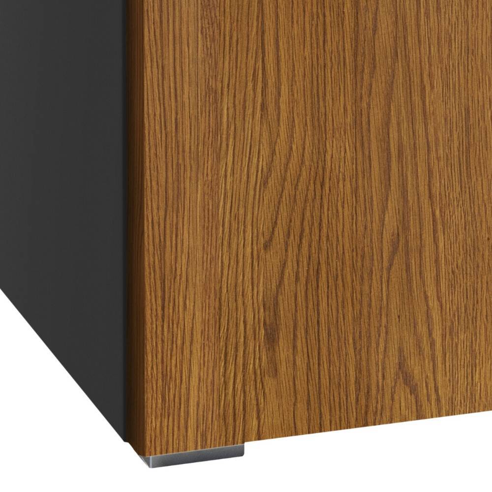 Beistellschrank Mercy in Anthrazit und Eiche dunkel