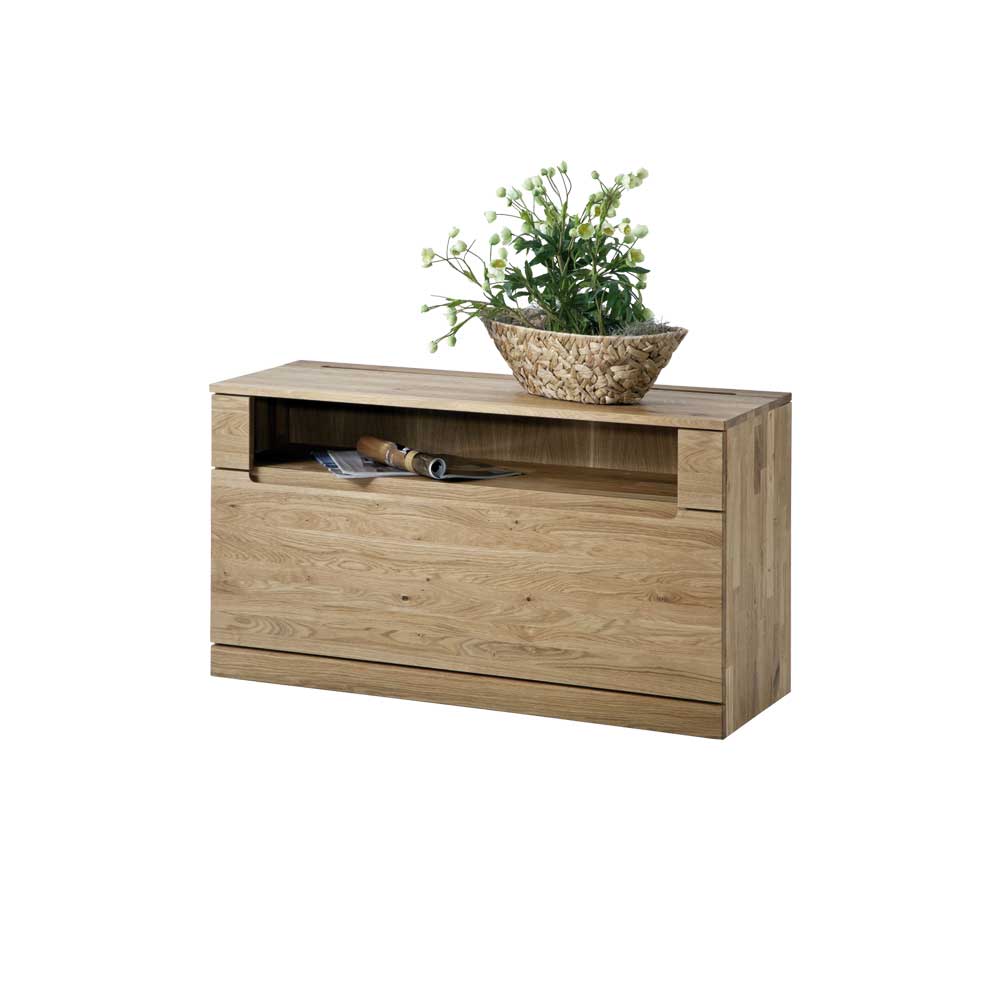 TV Board Emrada aus Wildeiche Massivholz 120 cm breit