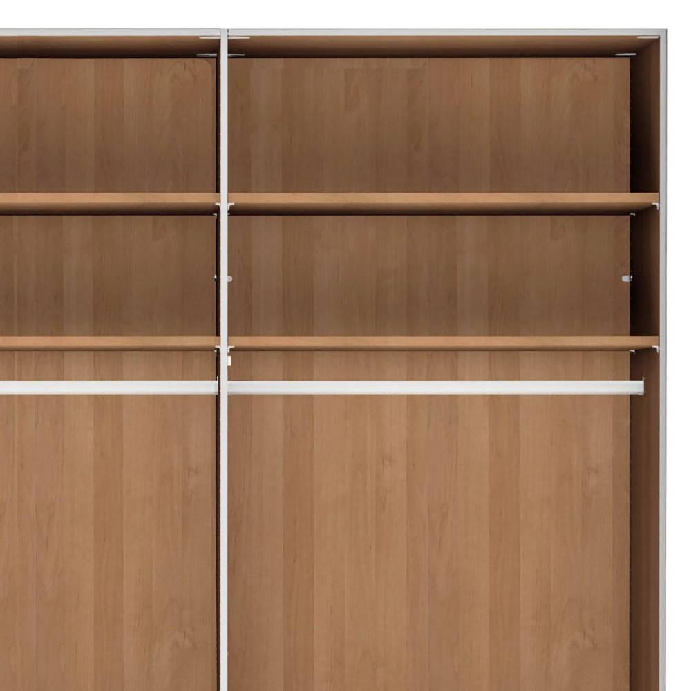 Kleiderschrank 6-türig Merkur in Eiche Bianco und Dunkelbraun