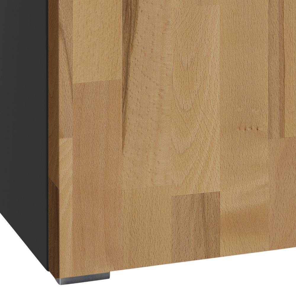 Beistellschrank Vevis in Kernbuchefarben und Anthrazit