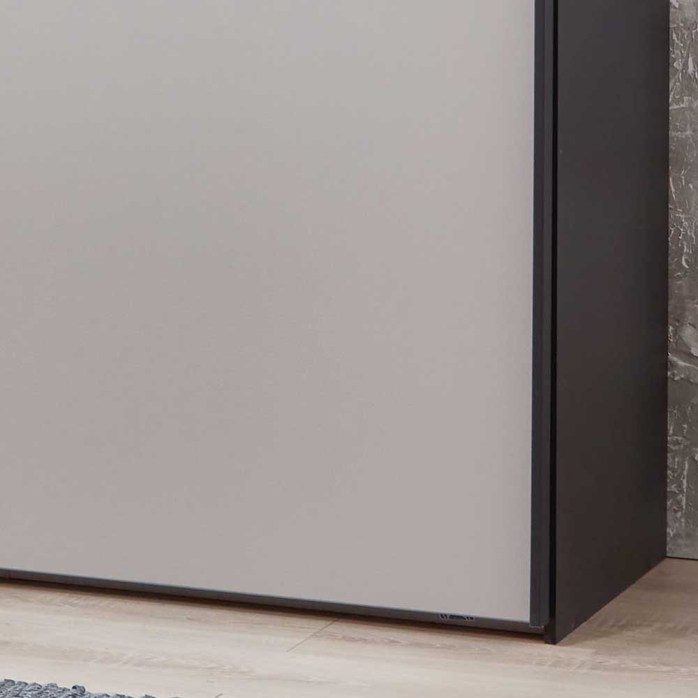 Schwebetürenschrank Pocatino in Anthrazit und Hellgrau Made in Germany