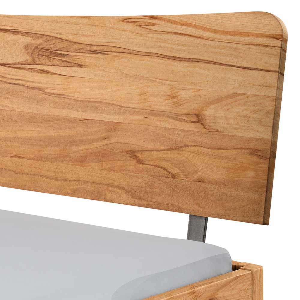 Massives Wildbuche Bett Persona 140x200 cm - 84 cm hoch