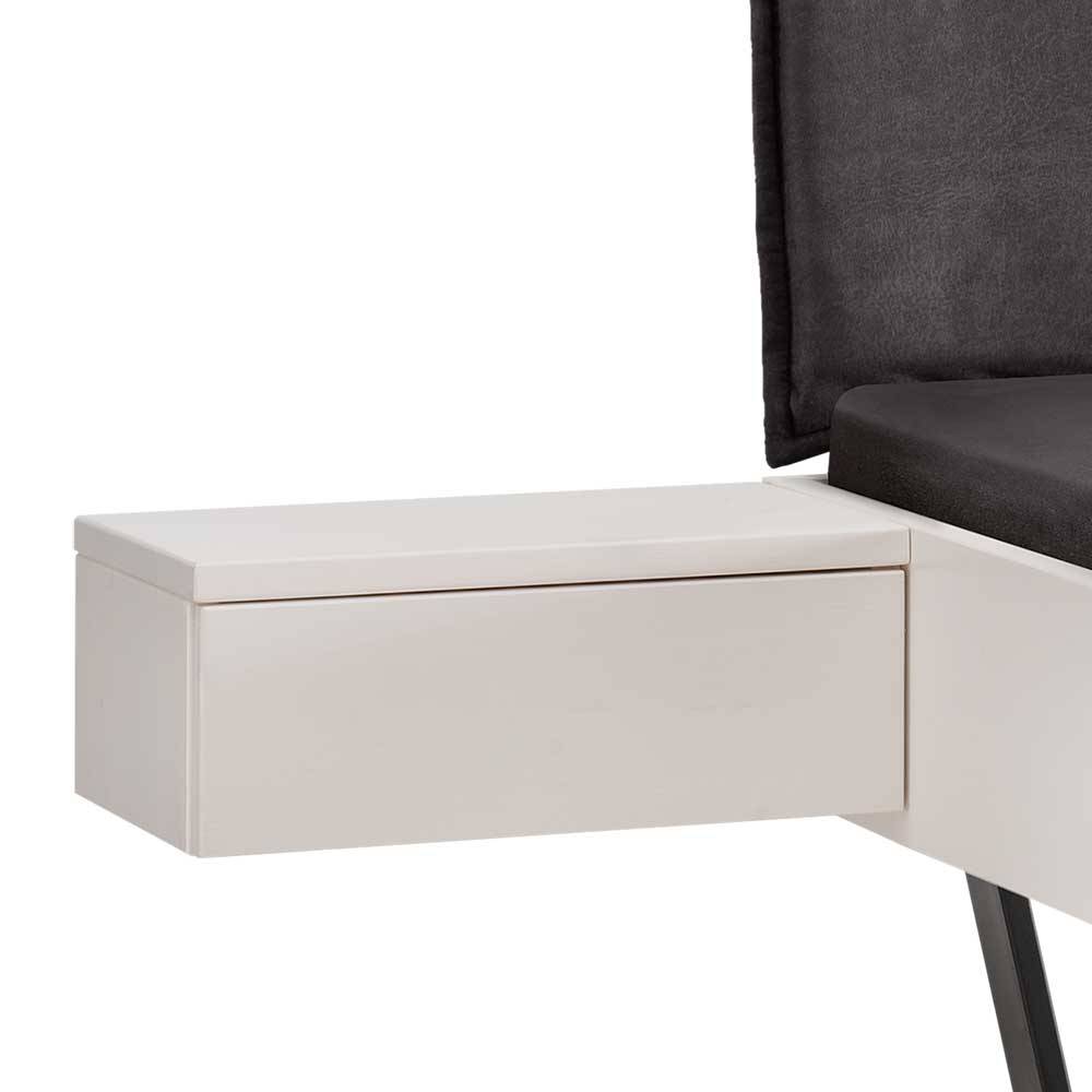 Doppelbett Bevania mit Metall Bügelgestell im Industry und Loft Stil