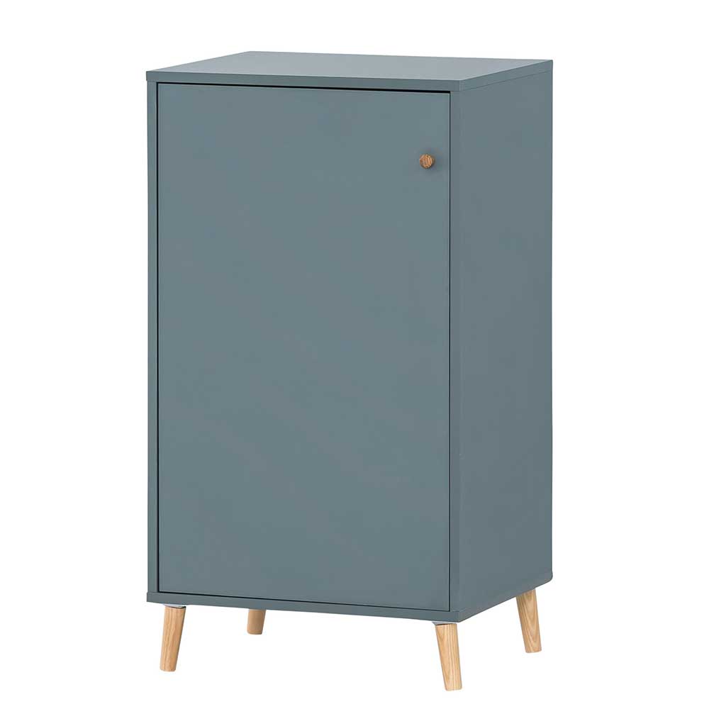 Moderner Officeschrank Hermine in Petrol und Eichefarben