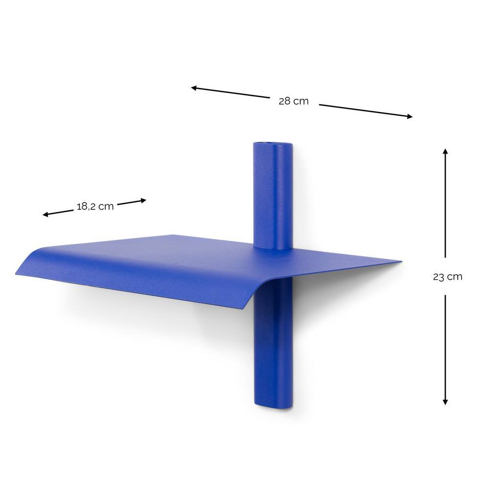 Regal Moranna in Blau pulverbeschichtet 28 cm breit