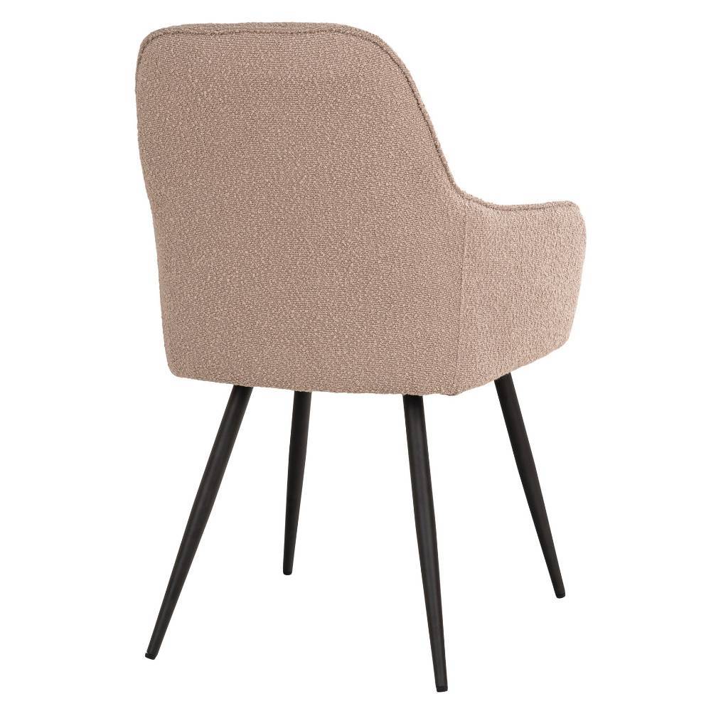 Polsterstuhl Esszimmer Lucevra in Beige aus Boucle (2er Set)