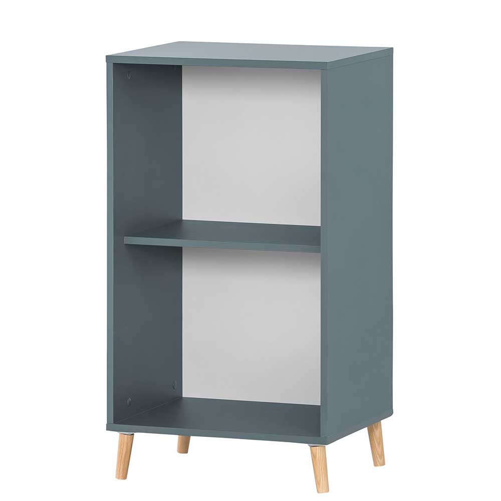 Moderner Officeschrank Hermine in Petrol und Eichefarben