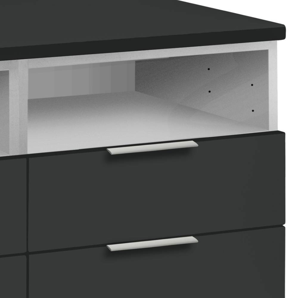 Fernsehschrank Tollow in Anthrazit und Weiß