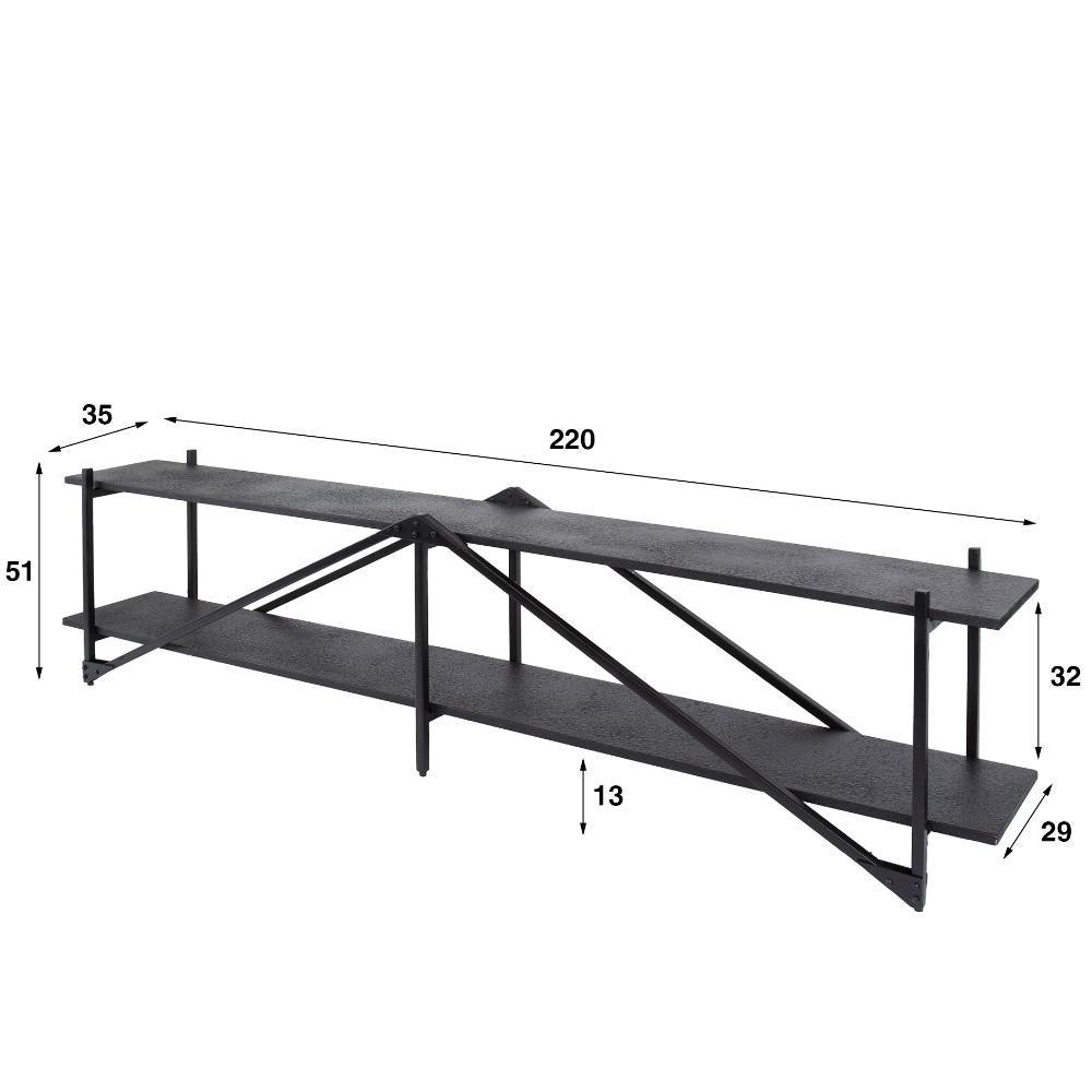 Fernsehmöbel Babro im Industry und Loft Stil 220 cm breit