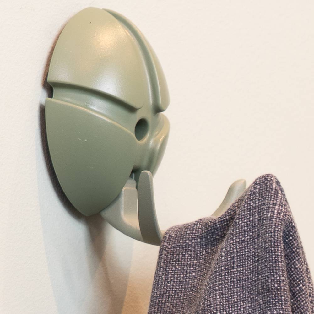Wandhaken Nuento in Graugrün aus Kunststoff