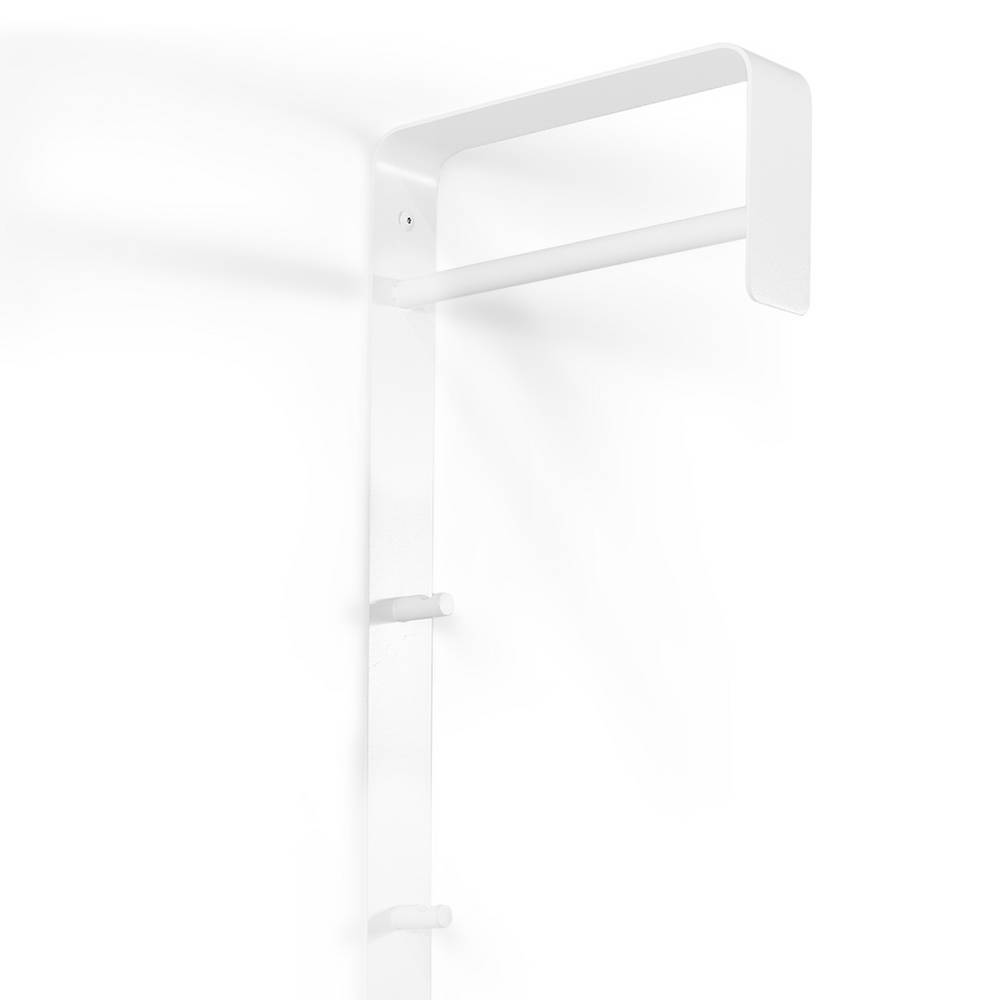 Metall Wandgarderobe Andre in Weiß 4 Kleiderhaken