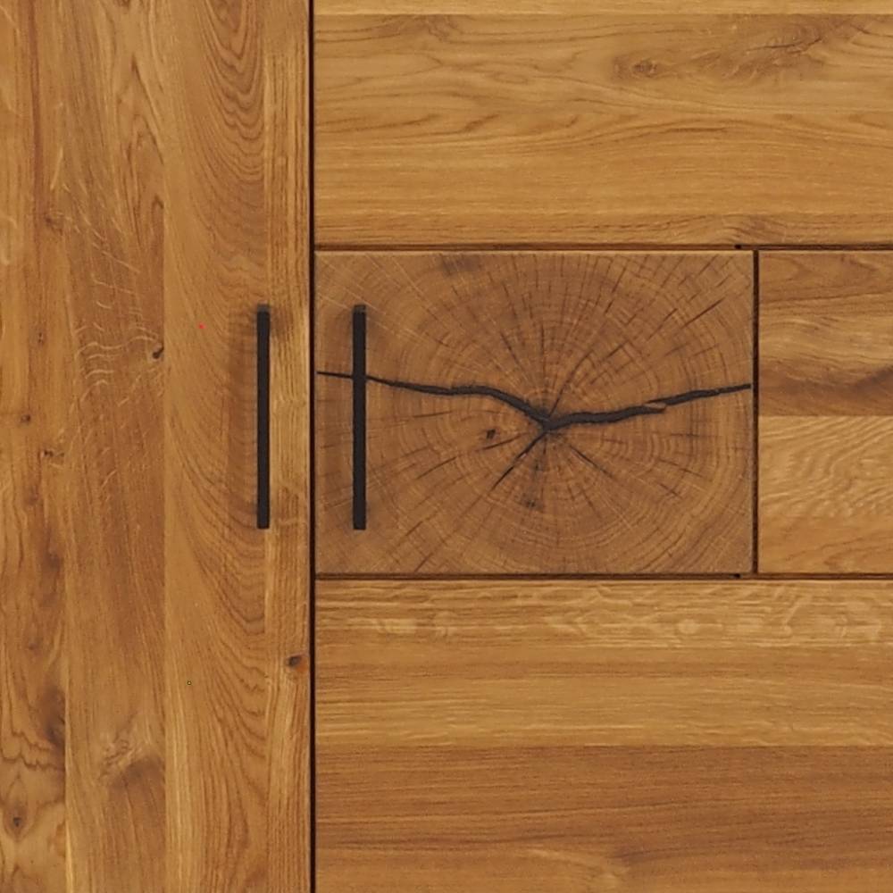 Vitrinenschrank Lasito aus Eiche Massivholz geölt