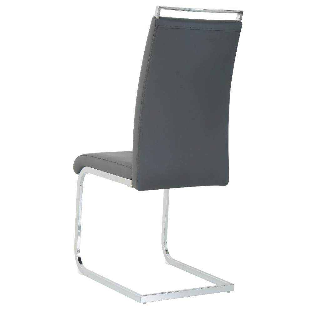 Freischwingerstuhl Jayma in Grau aus Kunstleder (2er Set)