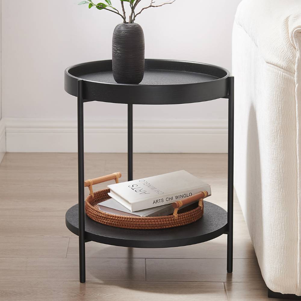 Beistelltisch Sofa Nurez in Schwarz 49 cm hoch