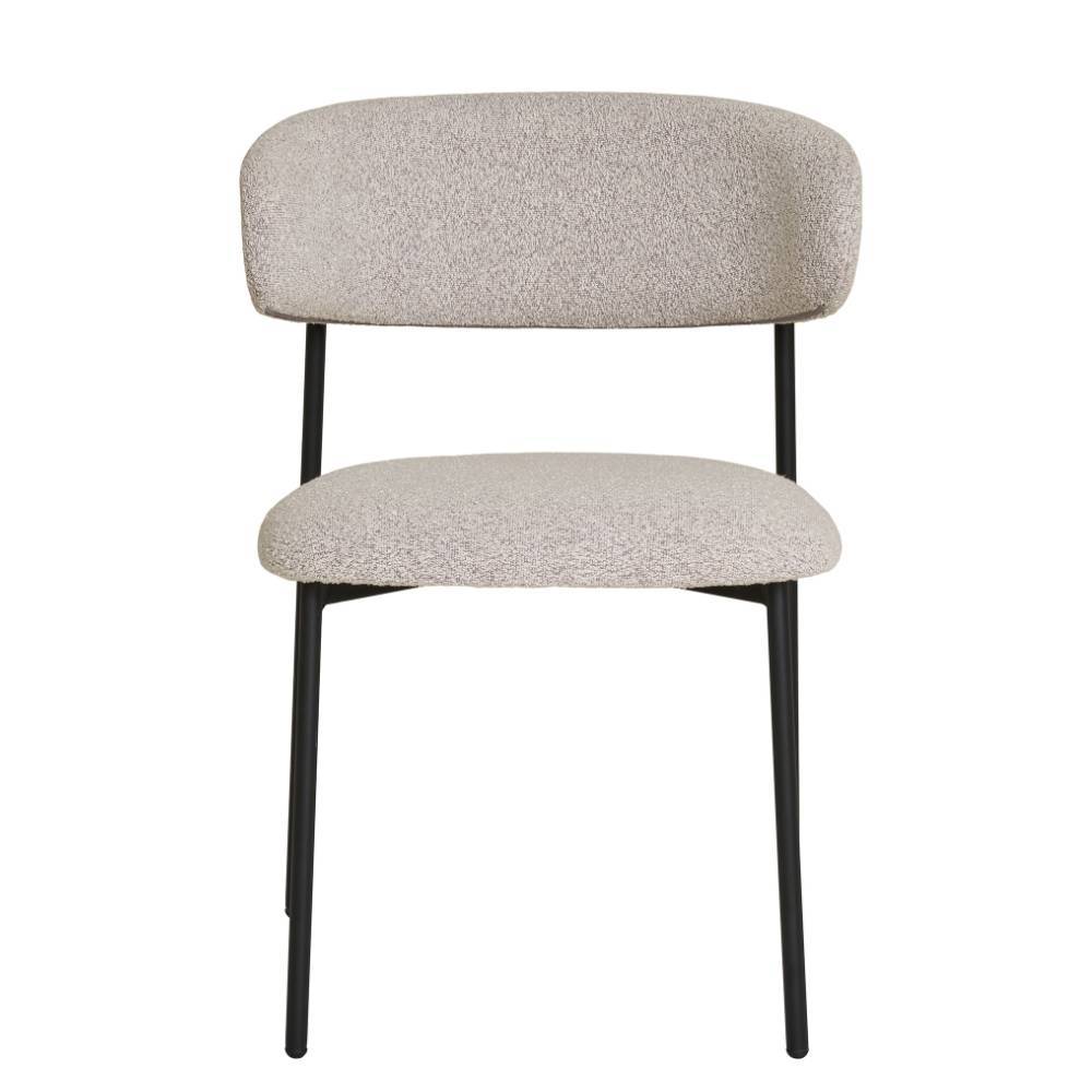 Polsterstuhl Esszimmer Eleon in Beige aus Boucle Stoff (2er Set)