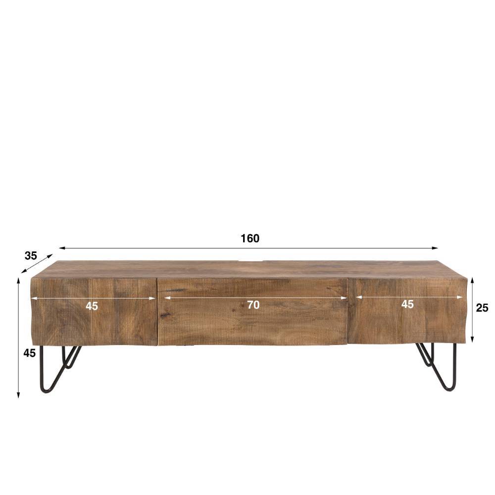 TV Lowboard Juny aus Mangobaum Massivholz 160 cm breit