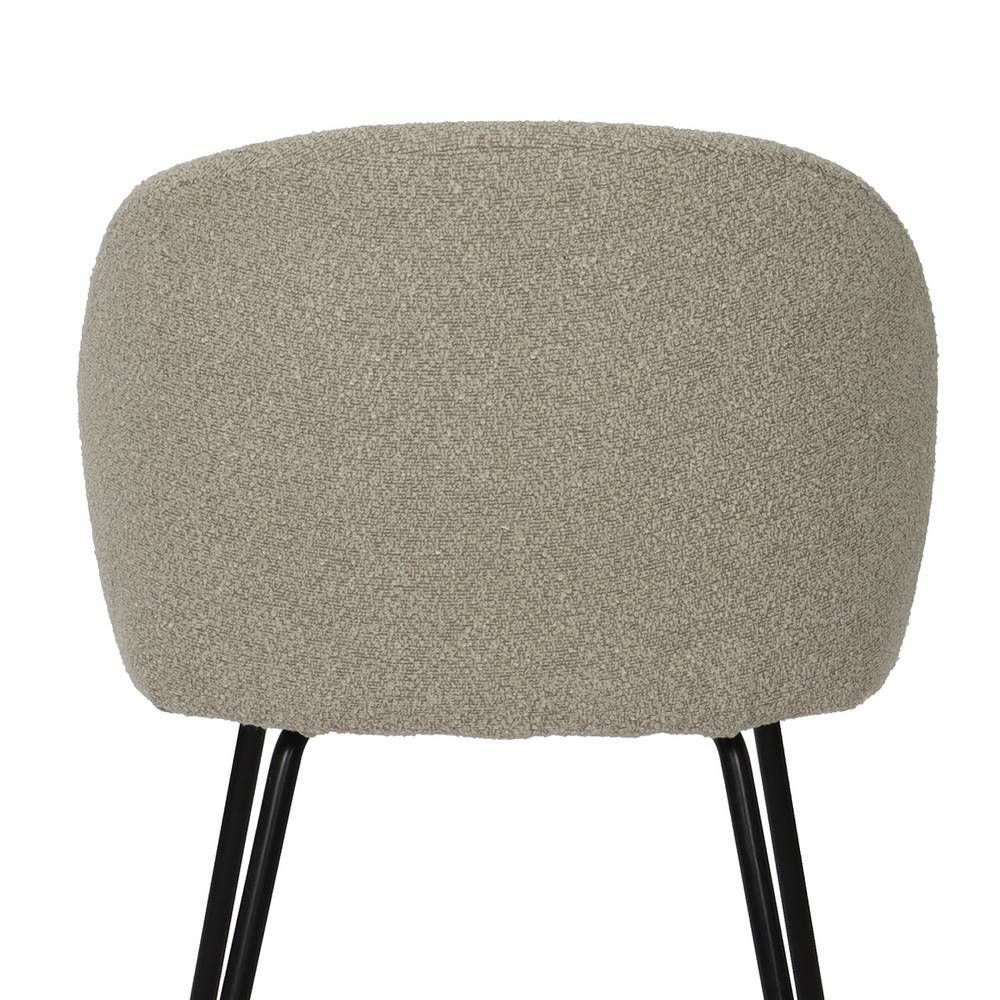 Polsterstuhl Lunera in Taupe aus Strukturstoff (2er Set)