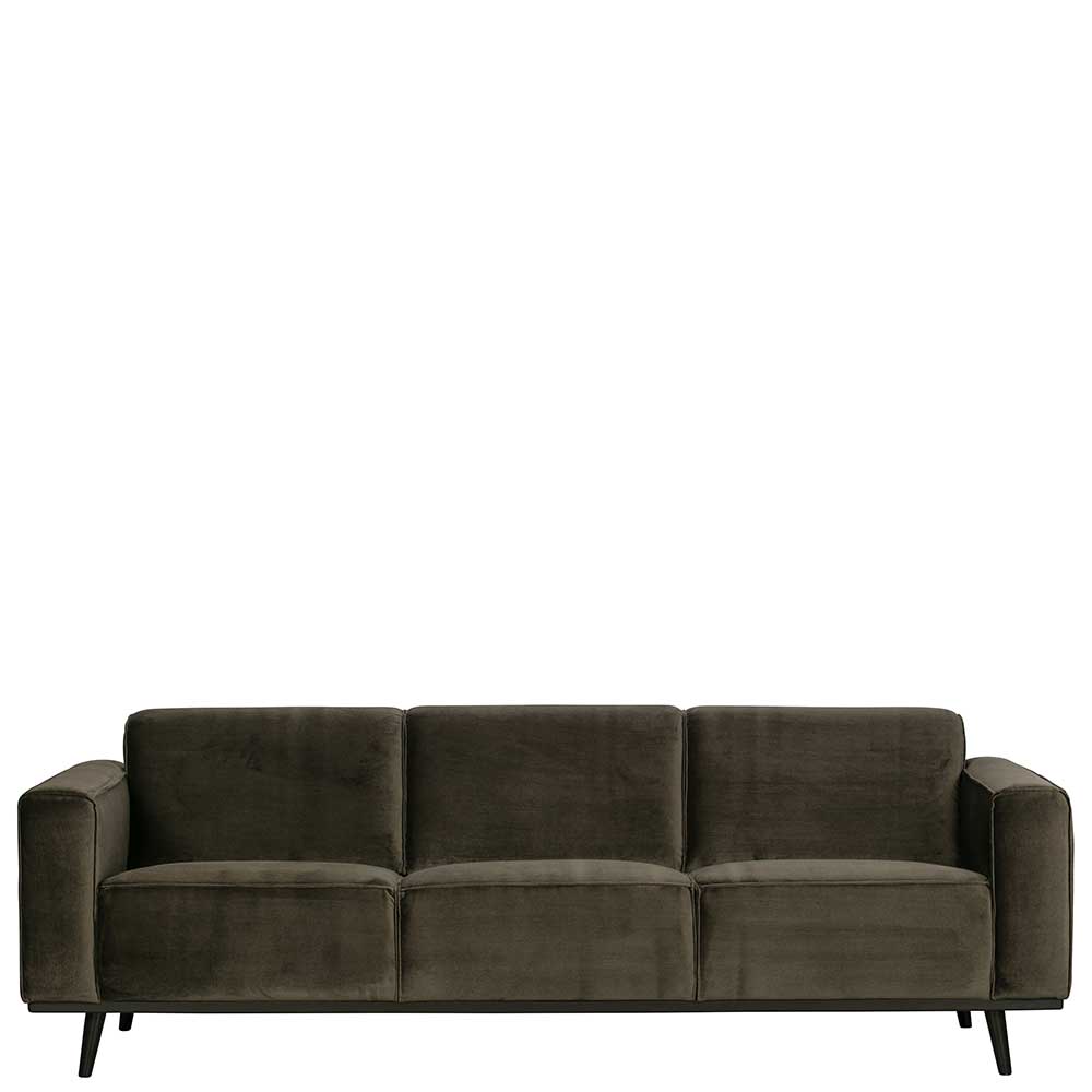 Dreisitzer Couch Kiana in Dunkelgrün Samt 230 cm breit