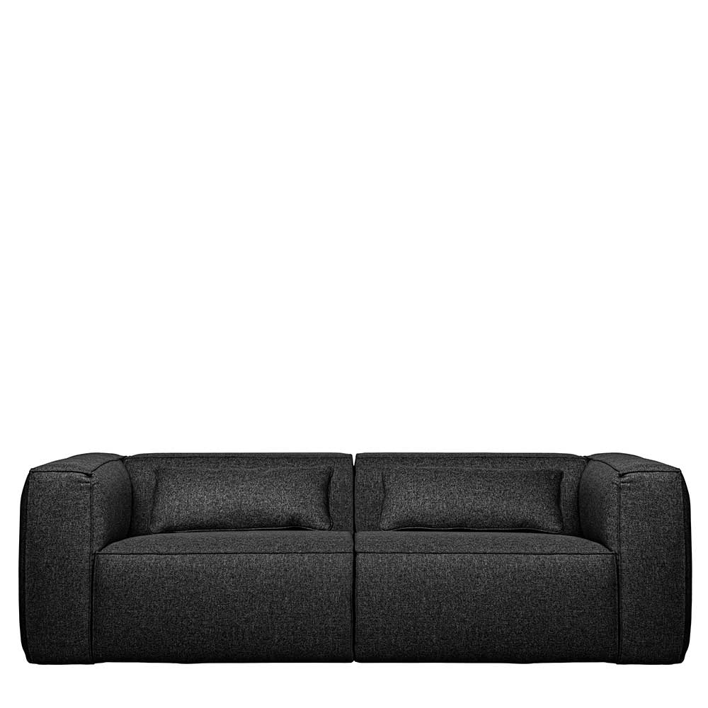 Dreisitzer Couch Vamaica dunkelgrauer Stoffbezug mit Armlehnen