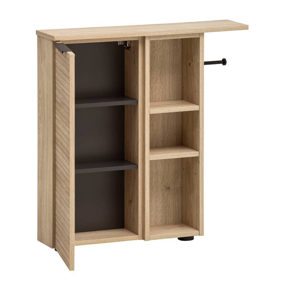 Badschrank Tayler mit Toilettenpapierhalter 17 cm tief