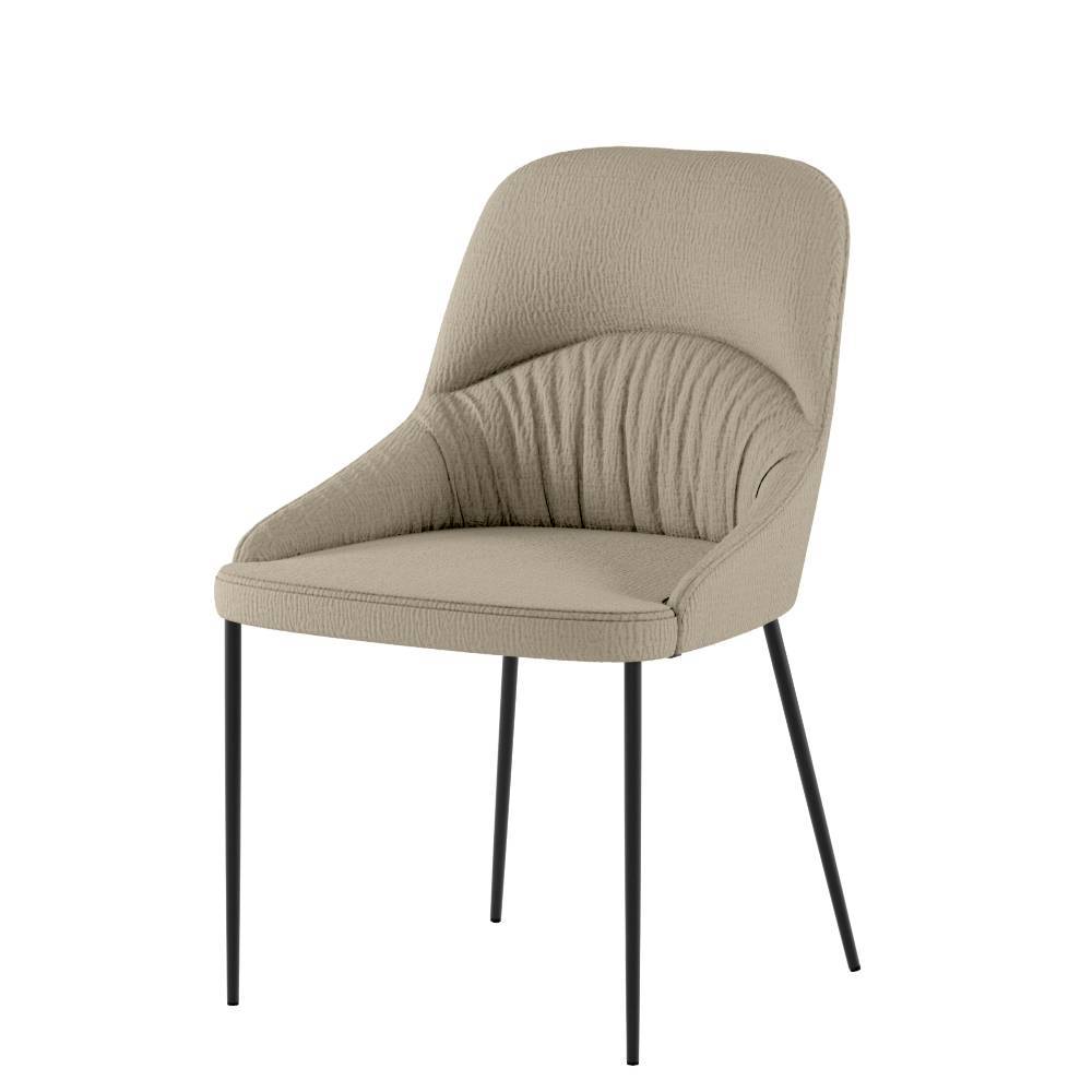 Esszimmerstuhl Eboniar in Beige mit aufwendigen Steppungen (4er Set)