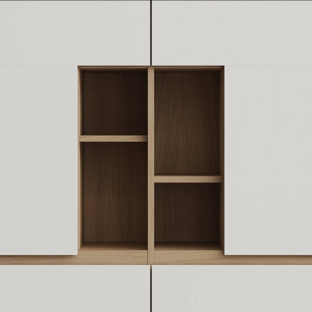 Komplettbüro Labrassa zweiteilig in Eichefarben & Weiß (zweiteilig)