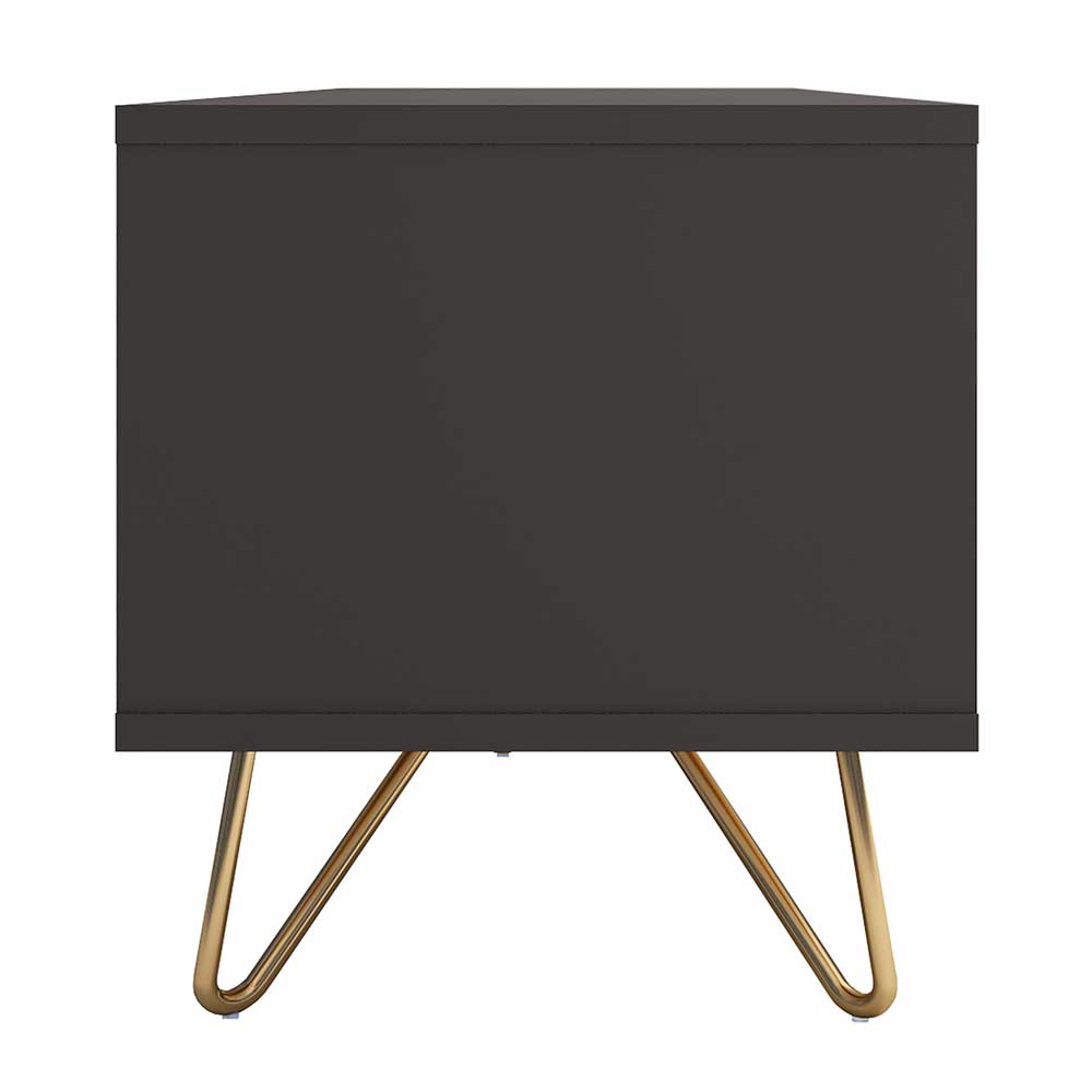 Lowboard Toulons in Anthrazit und Goldfarben mit Klappe