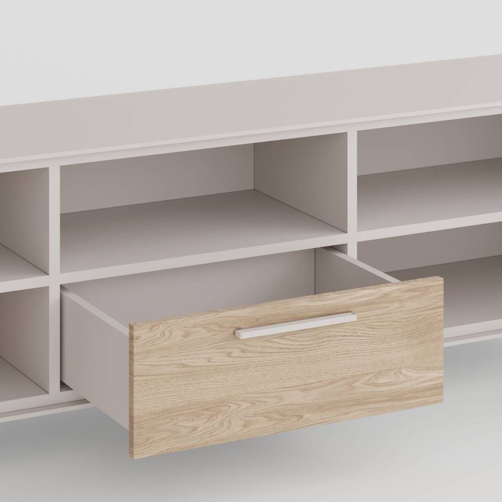 TV Board Fortlanda mit einem offenen Gerätefach in modernem Design
