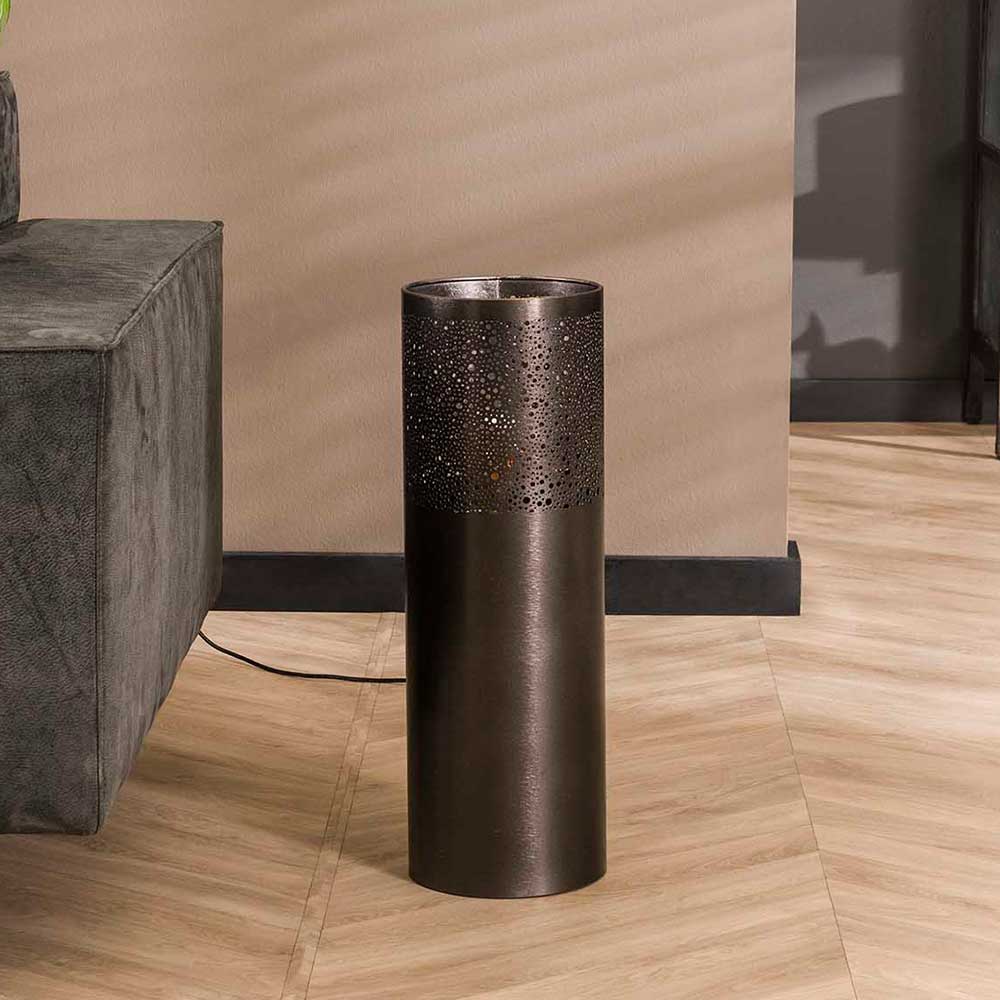 Industrial Stehleuchte Verian aus Metall in Schwarz Nickel
