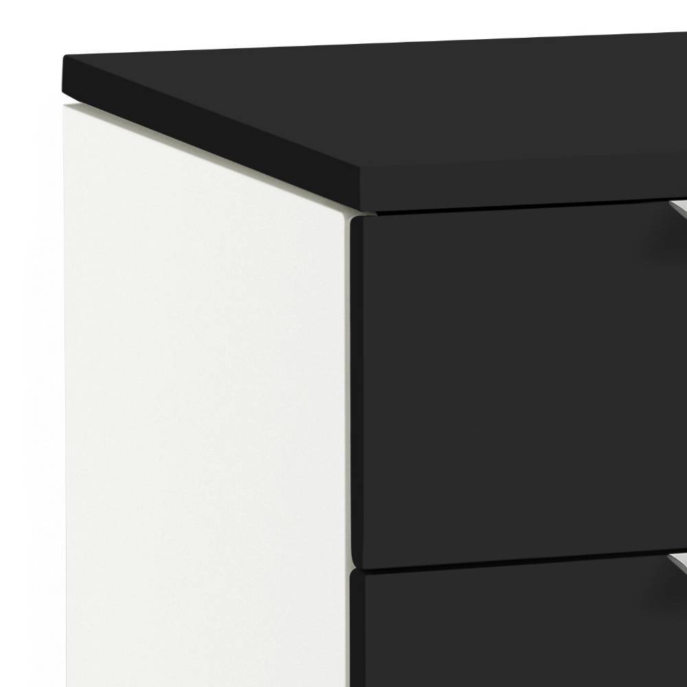 Sideboard Ariet in Anthrazit & Weiß mit Metallgriffen