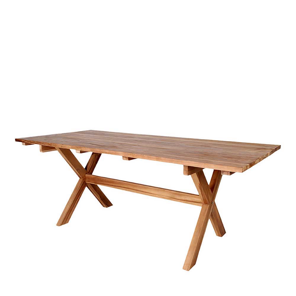 Moderne Sitzgruppe Fredira Kunstrattan Stühle Teakholz Tisch (siebenteilig)