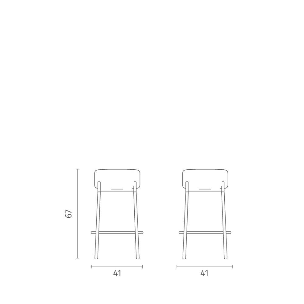 Barhocker Küche Mileno aus Boucle Stoff 67 cm Sitzhöhe (2er Set)