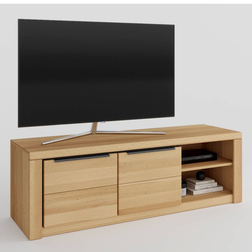 TV Lowboard Zella in Kernbuchefarben mit zwei offenen Fächern
